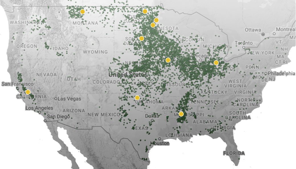 Hail Fall Map United States 2018 (1039x593), Png Download