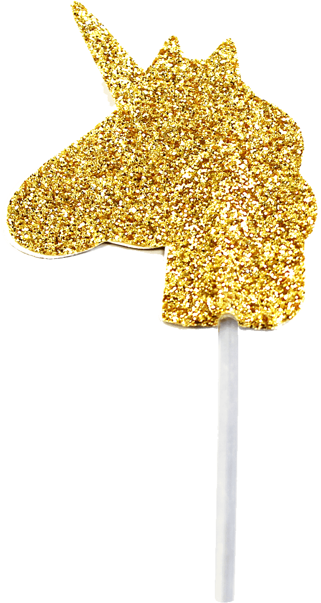 Glitter Cupcake Toppers - Unicorn Gold (1400x1400), Png Download