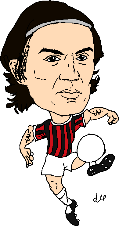 Paolo Maldini - Caricature Maldini (558x800), Png Download