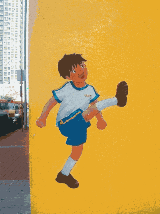 Drawing Cartoon Painting Football Mural - Painting (563x749), Png Download