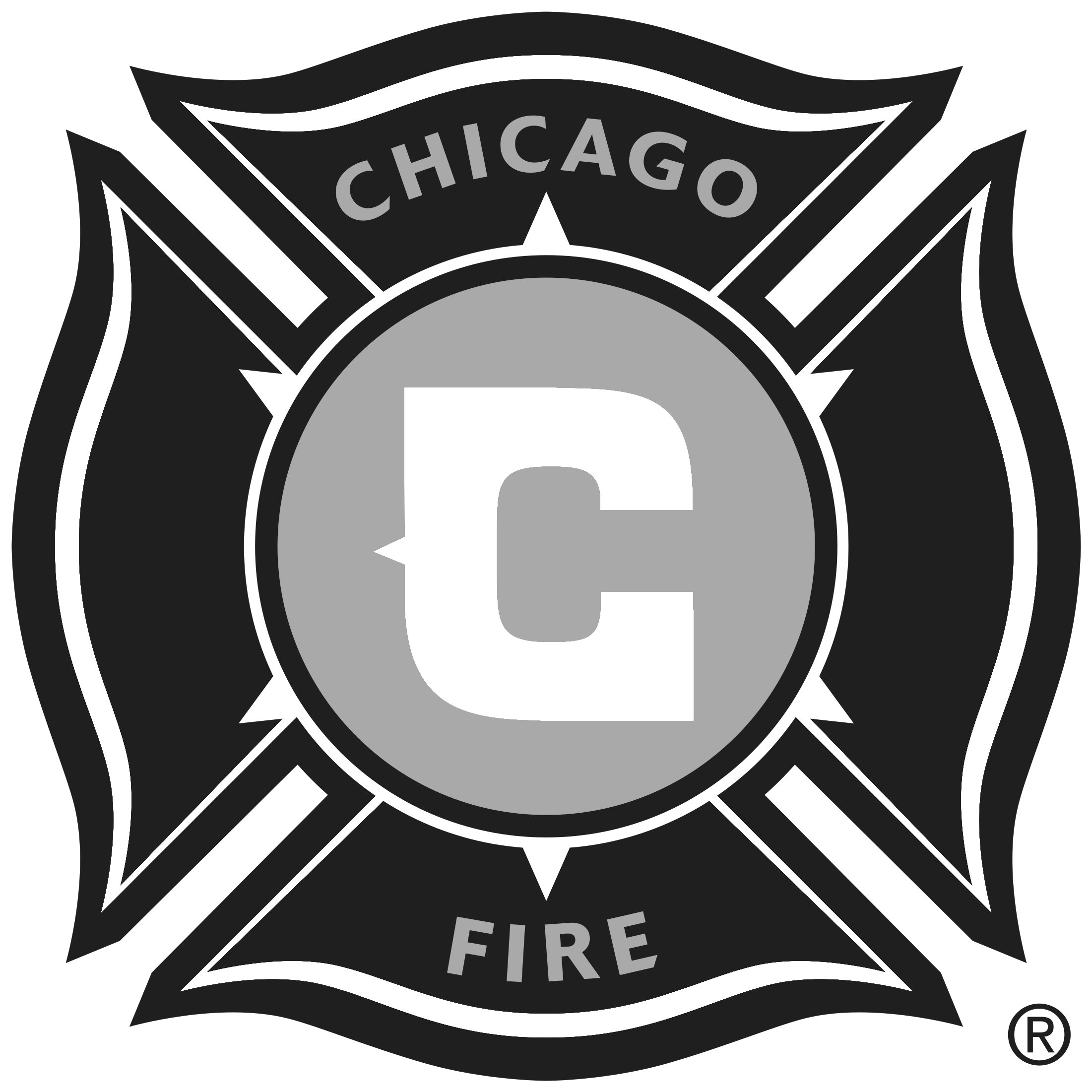 Chicago Fire Soccer Club Logo Black And White - Chicago Fire Soccer Jpg (2400x2400), Png Download
