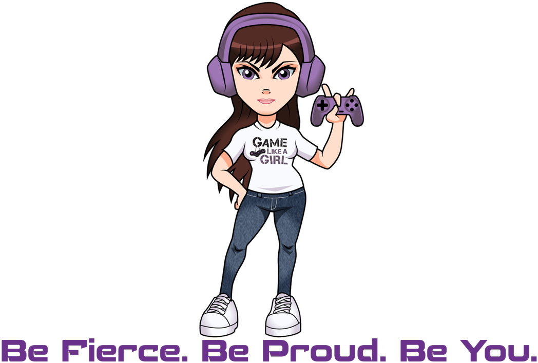 Game Like A Girl On Twitter - Girl Logo Gaming Png (1200x720), Png Download