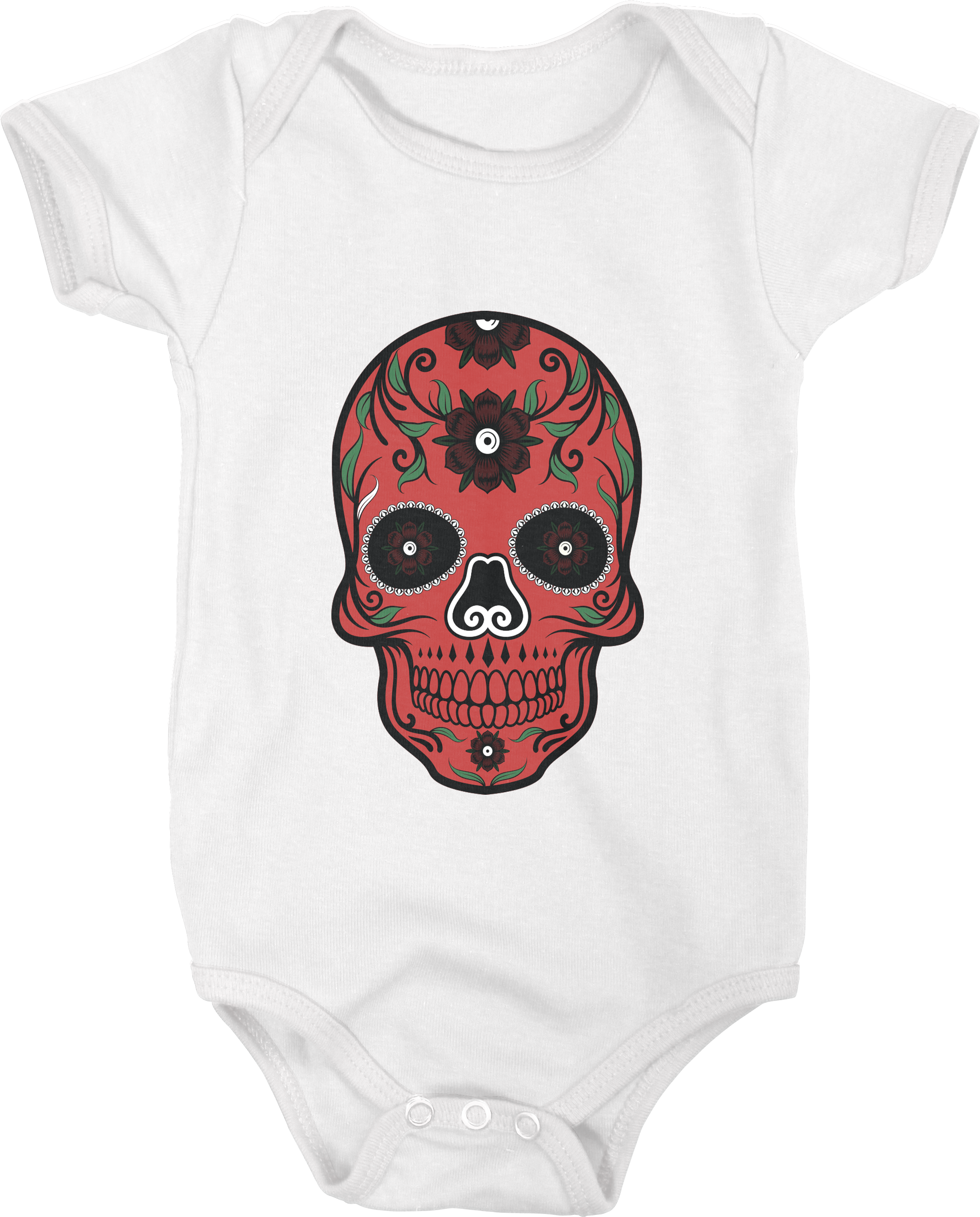 Halloween Skull Babygrow - Skull (3402x3834), Png Download