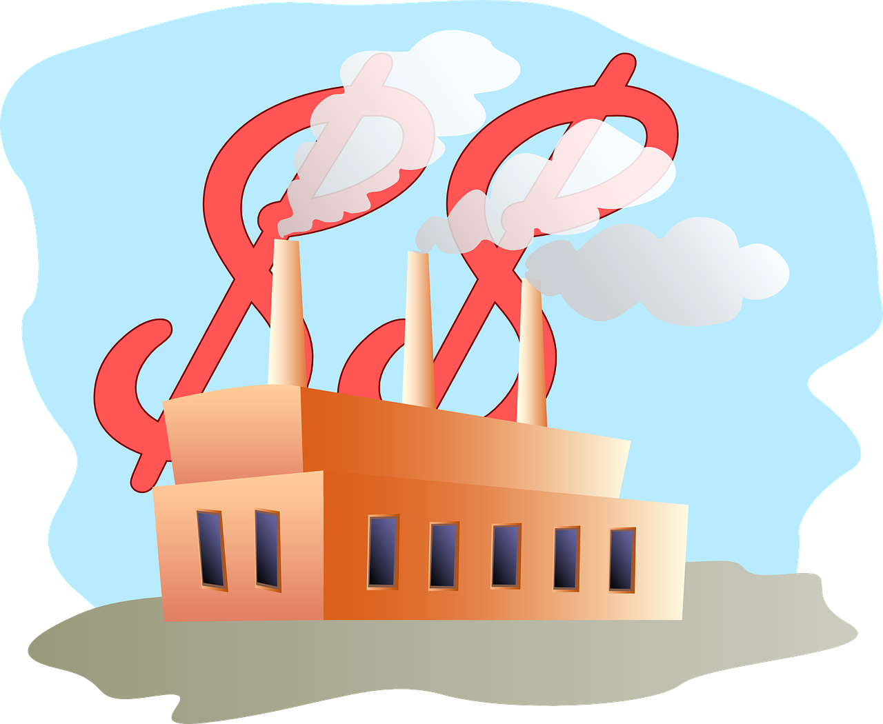 ,pollution,industrial, - Factory Clipart Png (1280x1050), Png Download