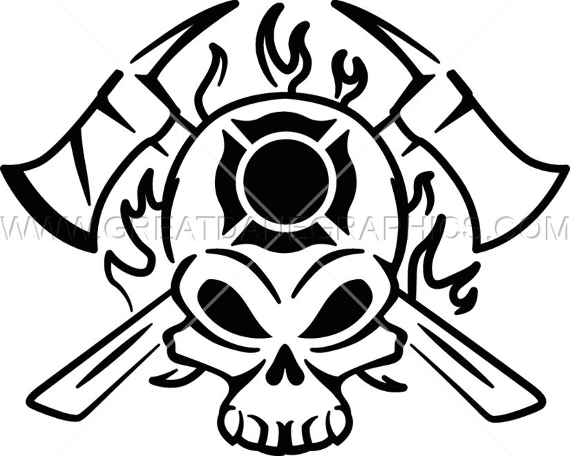 Fire Fighter Skull Production Ready Artwork For Ⓒ (825x660), Png Download