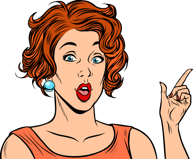 Pop Art Surprised Face (616x508), Png Download