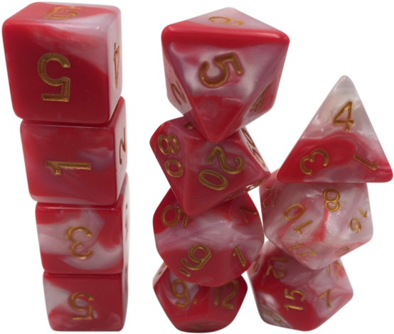 Huntress- Red And White Swirl Color With Gold Numbers - Plastic (750x563), Png Download