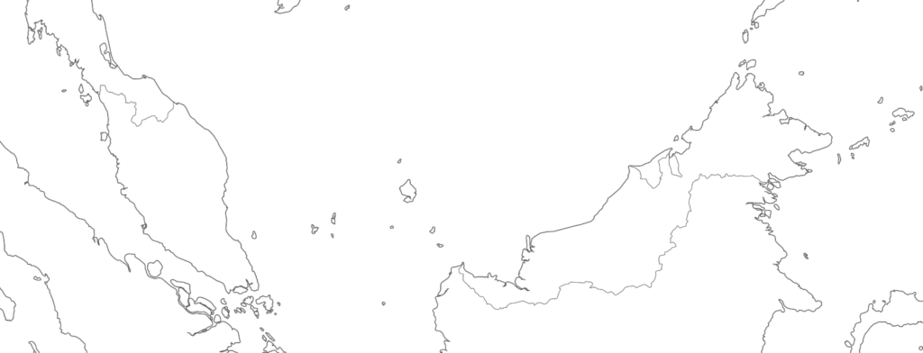 Large Malaysia Blank Map With Borders And Coasts Outlines - Malaysian Map Outline (1024x392), Png Download