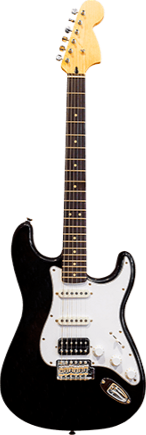 Squier Affinity Black Guitar (480x1428), Png Download