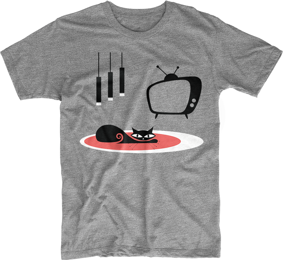 Mid Century Modern Cat T-shirt - Revolution Will Not Be Televised T Shirt (1000x924), Png Download