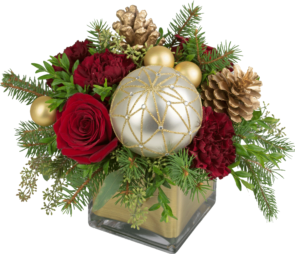 Download Ornamental Holiday Bouquet Centrepiece Full Size PNG Image