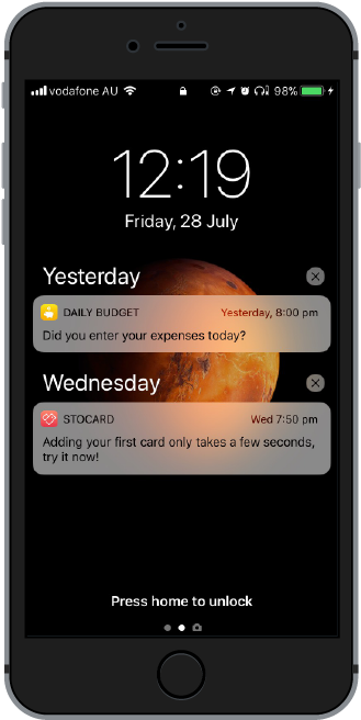 A Smartphone Showing A List Of Notifications On The - Iphone (1100x800), Png Download