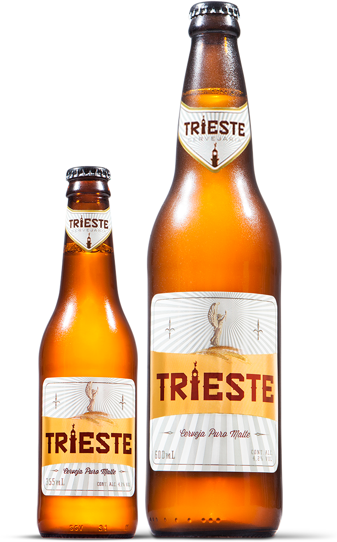 Trieste Puro Malte - Glass Bottle (668x1200), Png Download