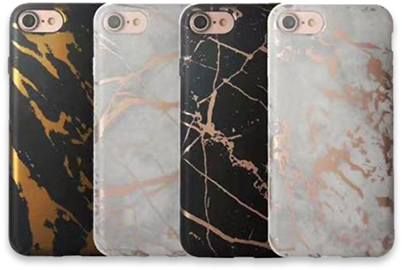 414-tpu Case Soft Back Cover Imd High Quality For Iphone - Black And Rose Gold Marble Case (620x620), Png Download