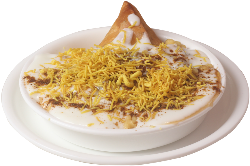 Samosa Chaat - Grated Cheese (970x652), Png Download