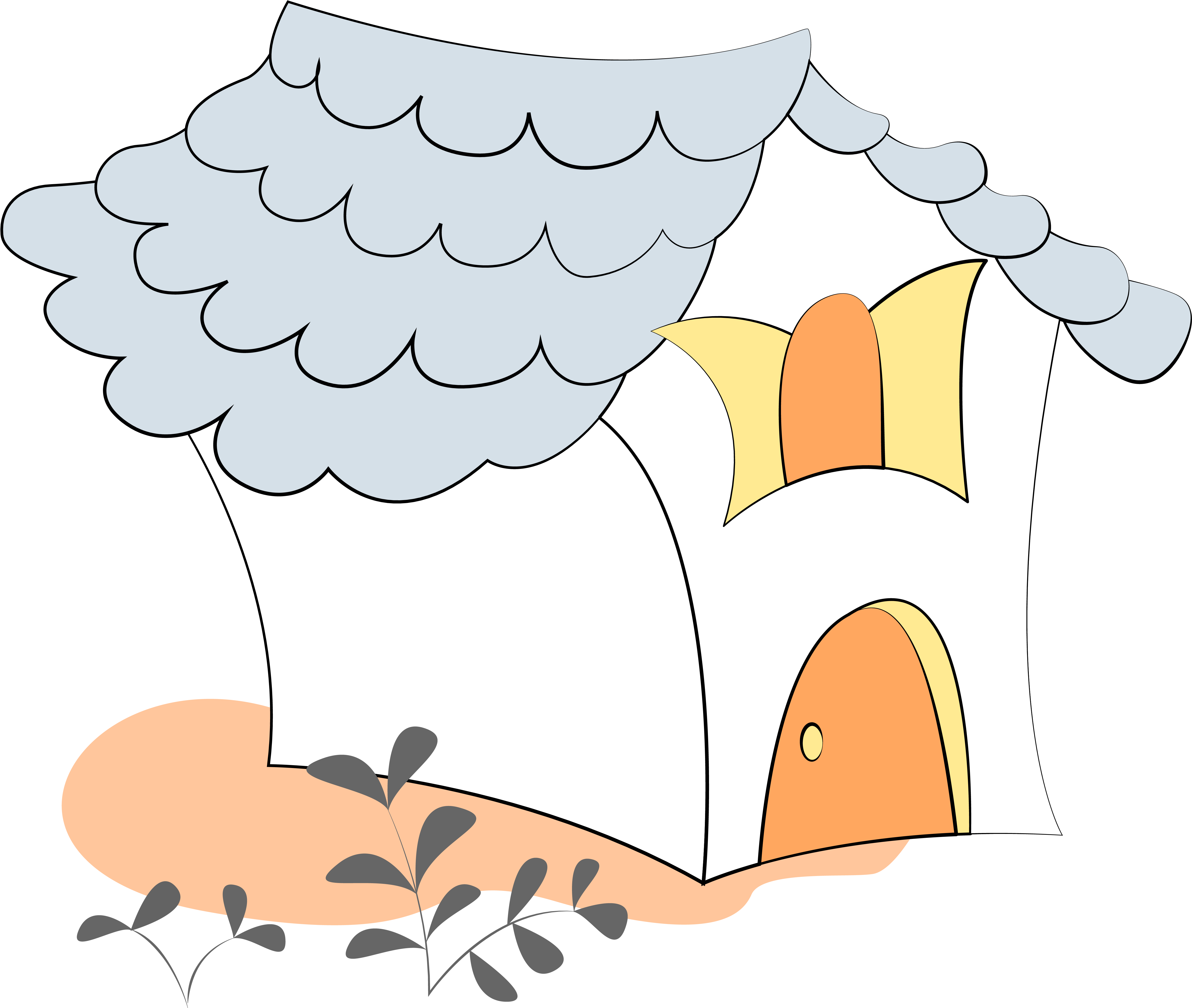 Fairy Tale House Simple Style Stick Drawing Cartoon (8333x8333), Png Download