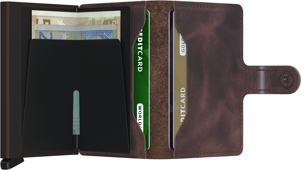 Secrid Miniwallet Vintage Black (1266x720), Png Download