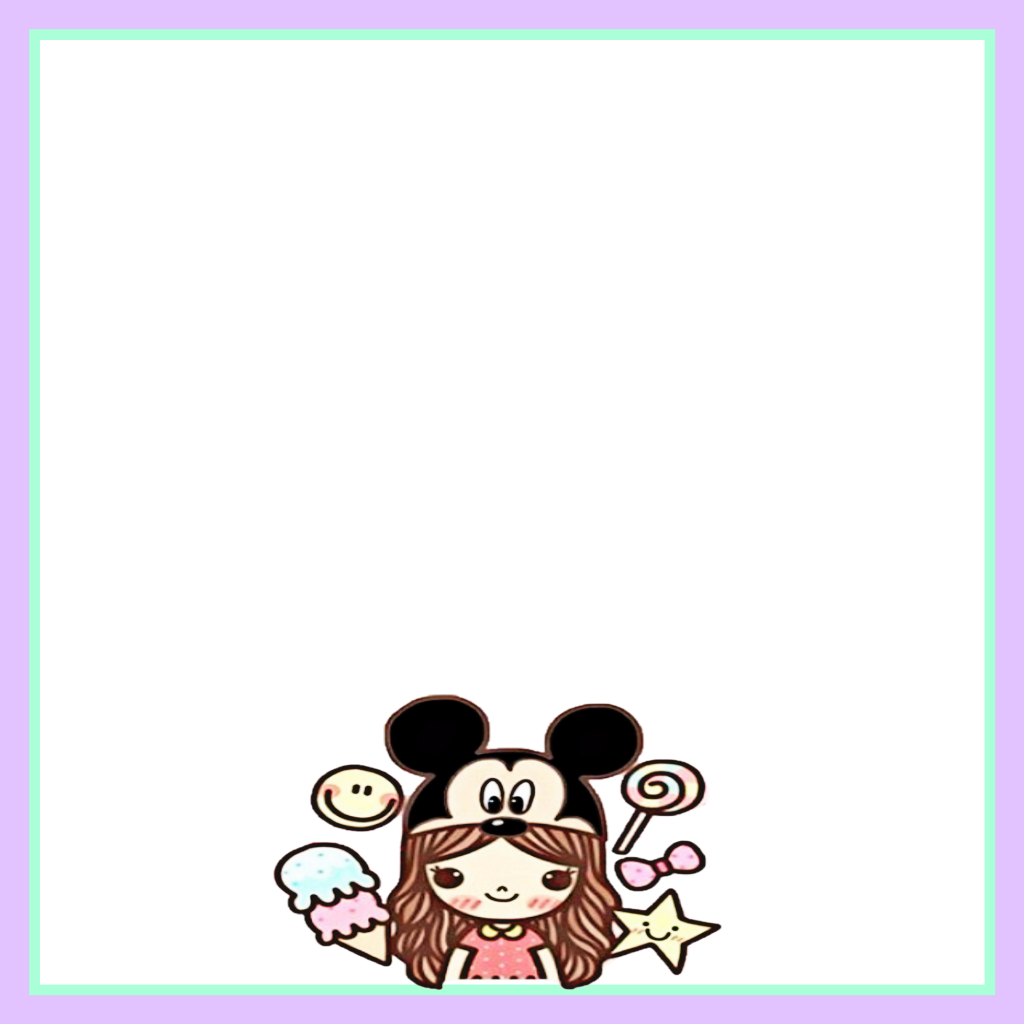 Mq Pastel Kawaii Frame Frames Border Borders - Cartoon (1024x1024), Png Download