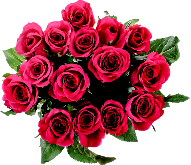 Ramo De Rosas Vector - Flower Bouquet Above View (640x553), Png Download