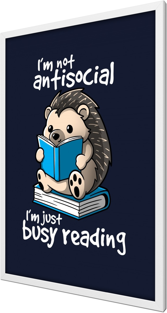 Antisocial Hedgehog, Funny, Book, Books, Reader, Kawaii, - Godaddy Com Bowl (567x1059), Png Download