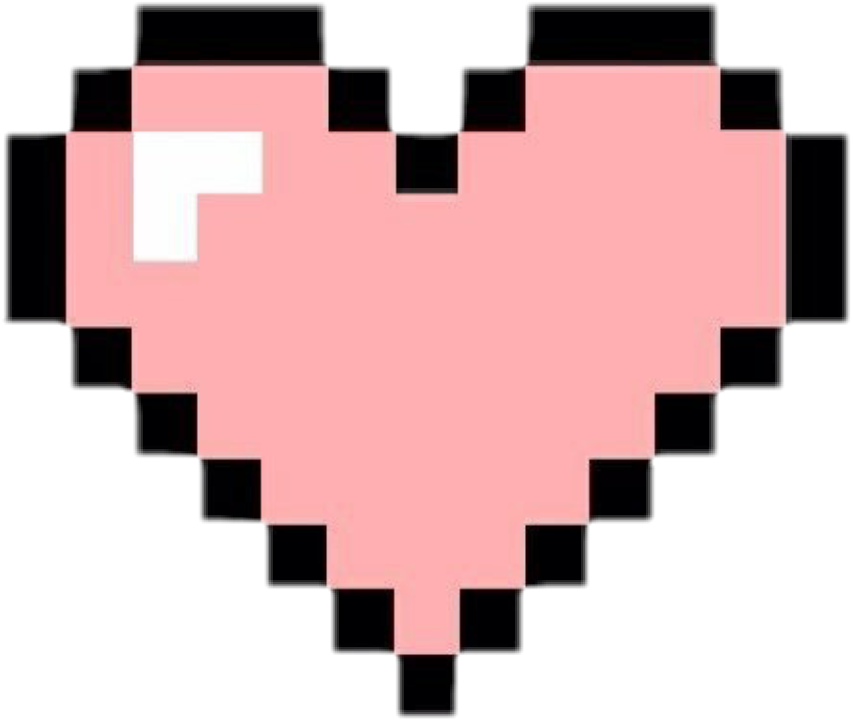 Corazon Pink Cute Cool Grunge Pink - Pink 8 Bit Heart (853x721), Png Download