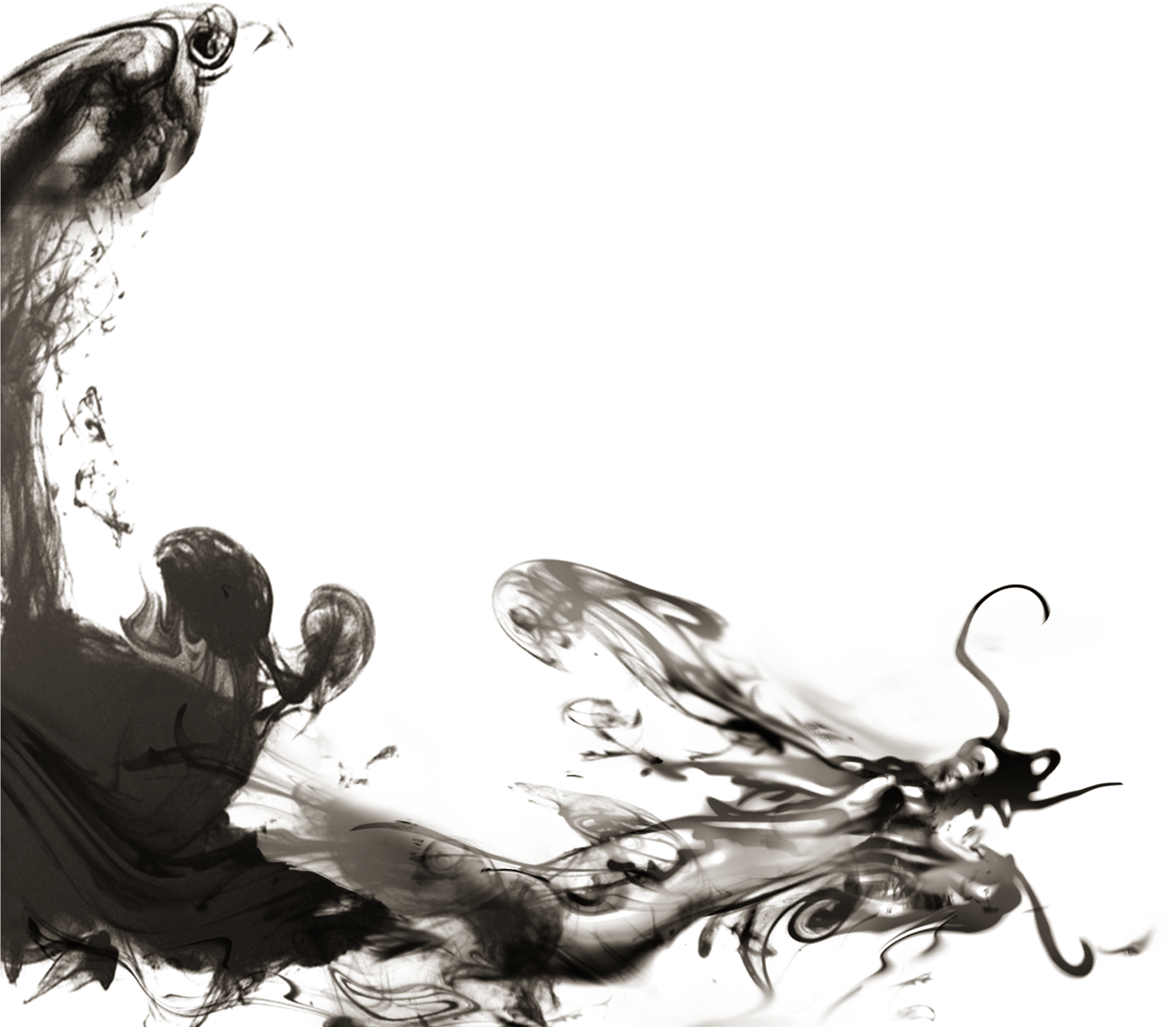 Drawn Chinese Dragon Ink Painting - Chinese Dragon Brush Painting (2681x2480), Png Download