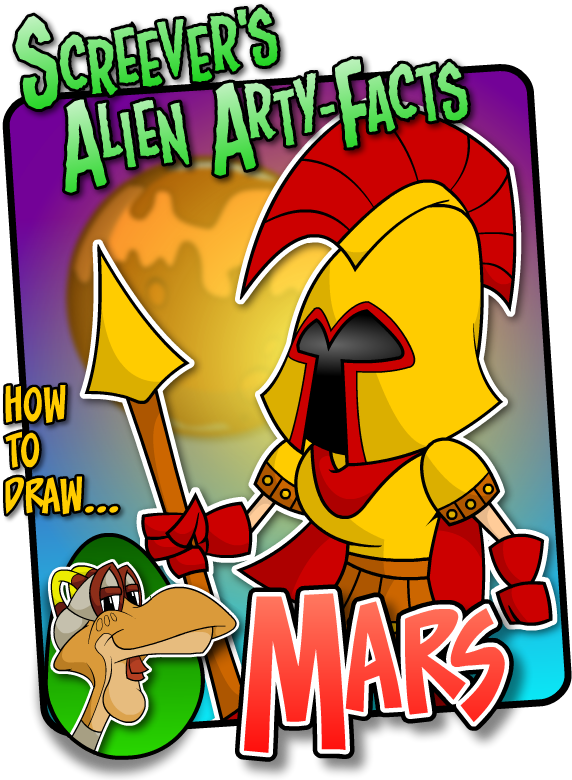 In This “screever's Alien Arty-facts” You Learn How - Cartoon (612x792), Png Download