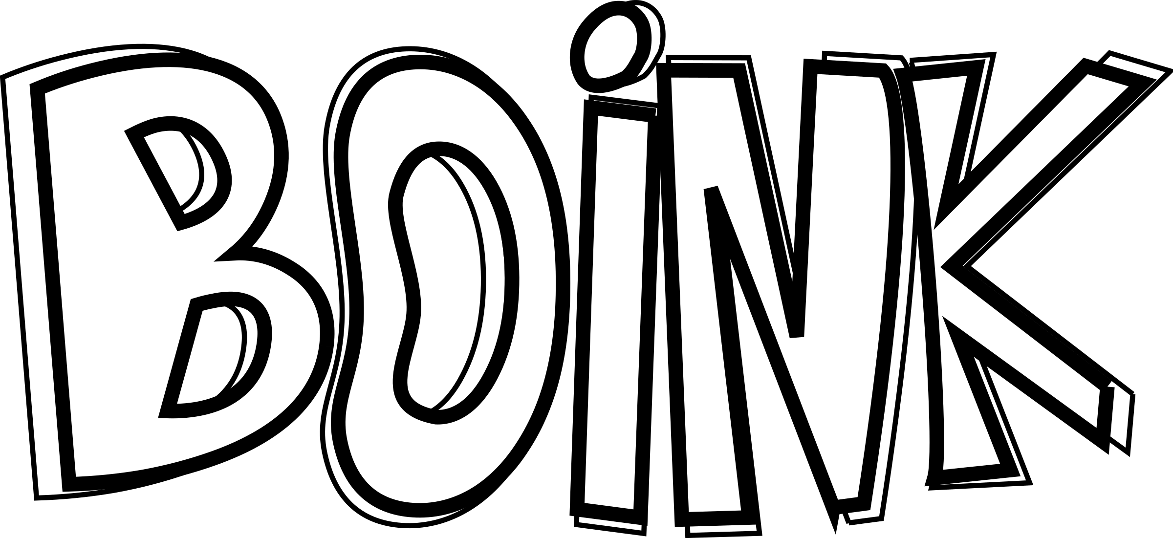 This Free Icons Png Design Of Boink Outlined (2400x1101), Png Download
