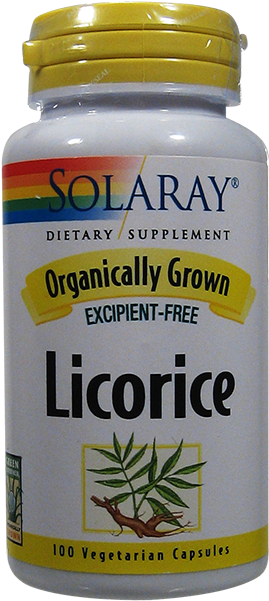 Solaray Organic Licorice 100 Capsules 450 Mg - Solaray (650x650), Png Download