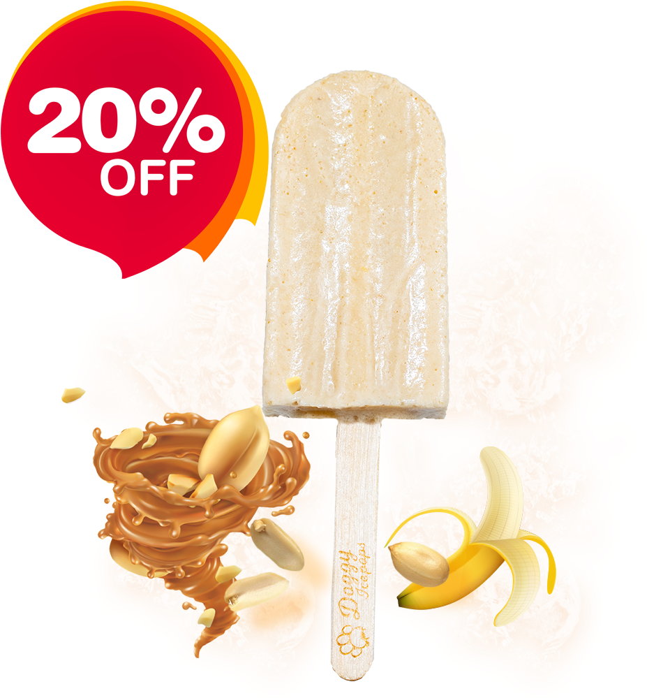 Peanut Butter Banana Popsicle - 20 Off Vector (1024x1024), Png Download