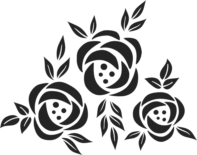 Triple Sketch Of Flowers Rubber Stamp - Illustration (800x800), Png Download