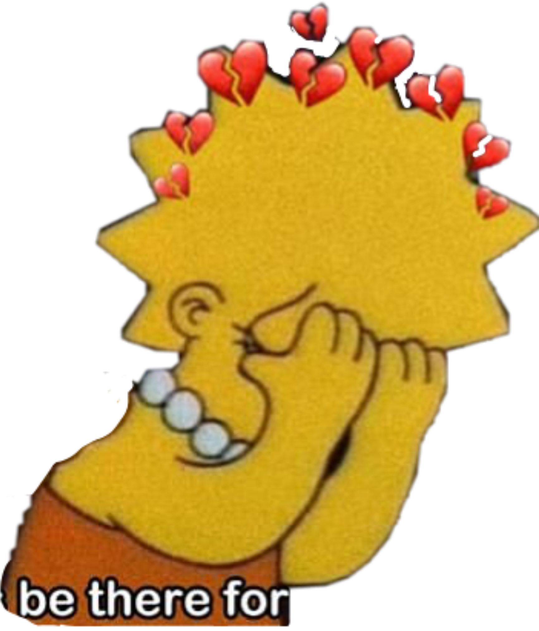 Popular And Trending Heartbroken Stickers On Picsart - Lisa Simpson (2828x2828), Png Download