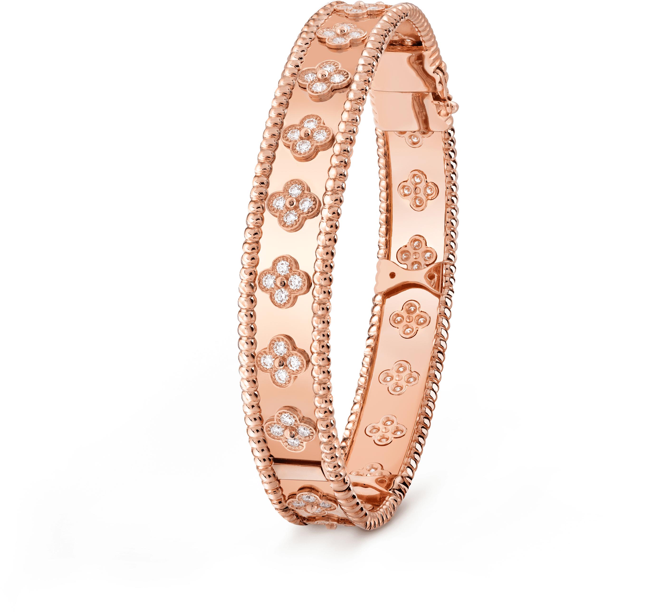 Perlée Clovers Bracelet, Large Model - Van Cleef And Arpels Gold Bracelet (3000x3000), Png Download