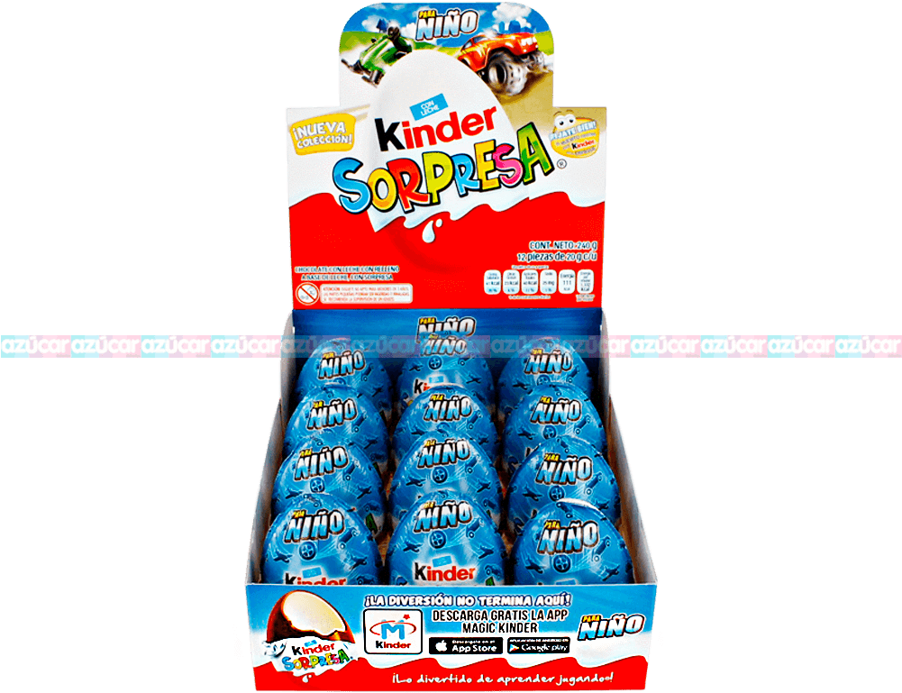 Ferrero Huevo Kinder Sorpresa Para Niño 8/12 Ferrero - Paquete De Huevo Kinder (1000x1000), Png Download