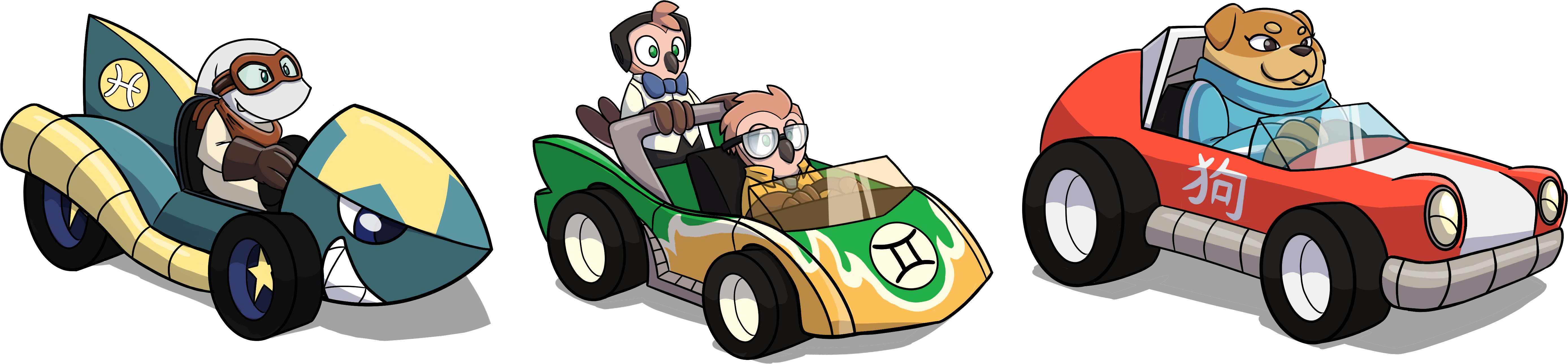 Zodiac Racers - Cartoon (5745x1631), Png Download