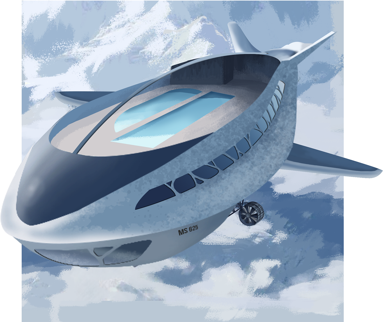Futuristic Airship (1400x1400), Png Download