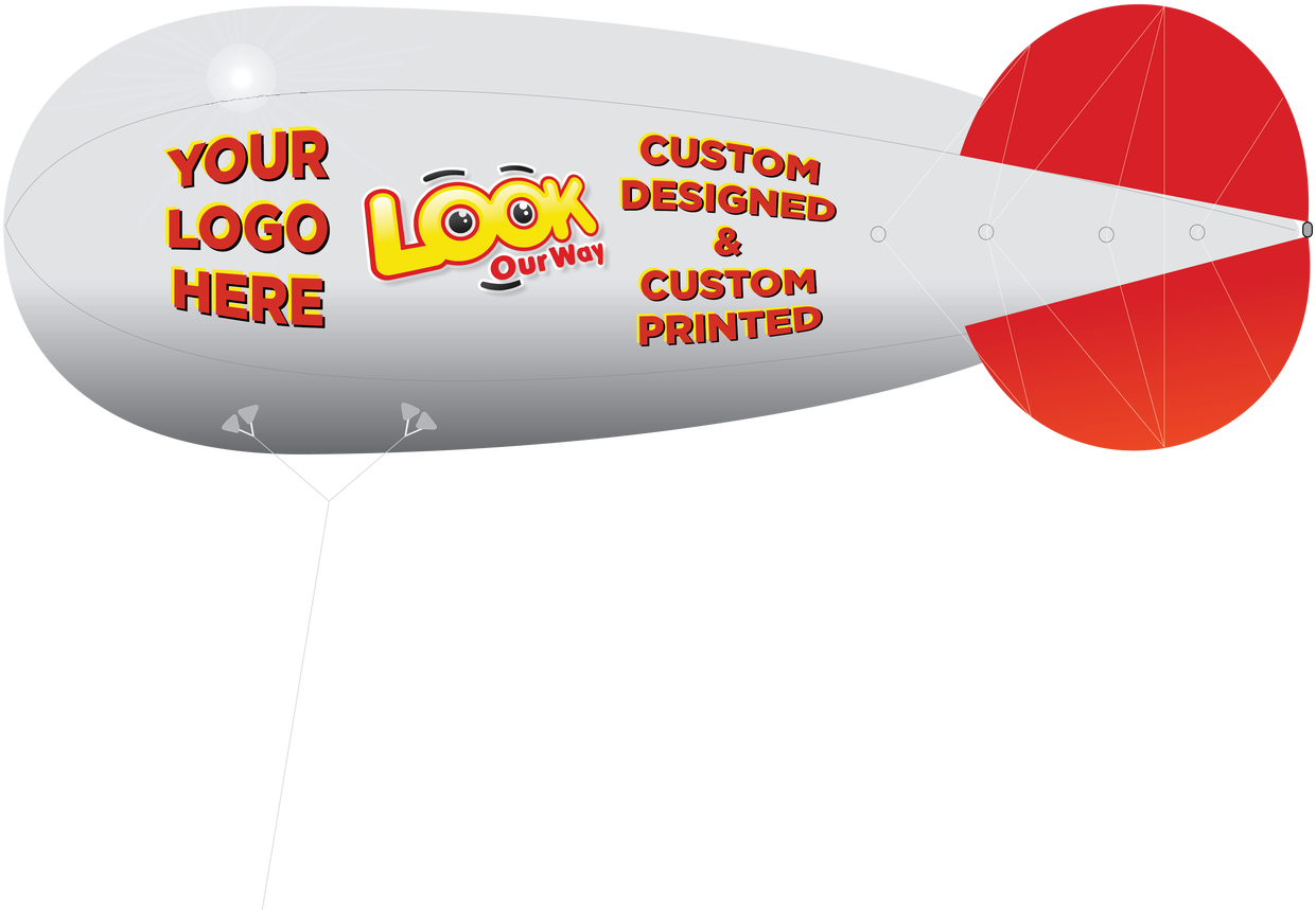 Custom Helium 30ft Advertising Blimp - Rigid Airship (1280x1280), Png Download