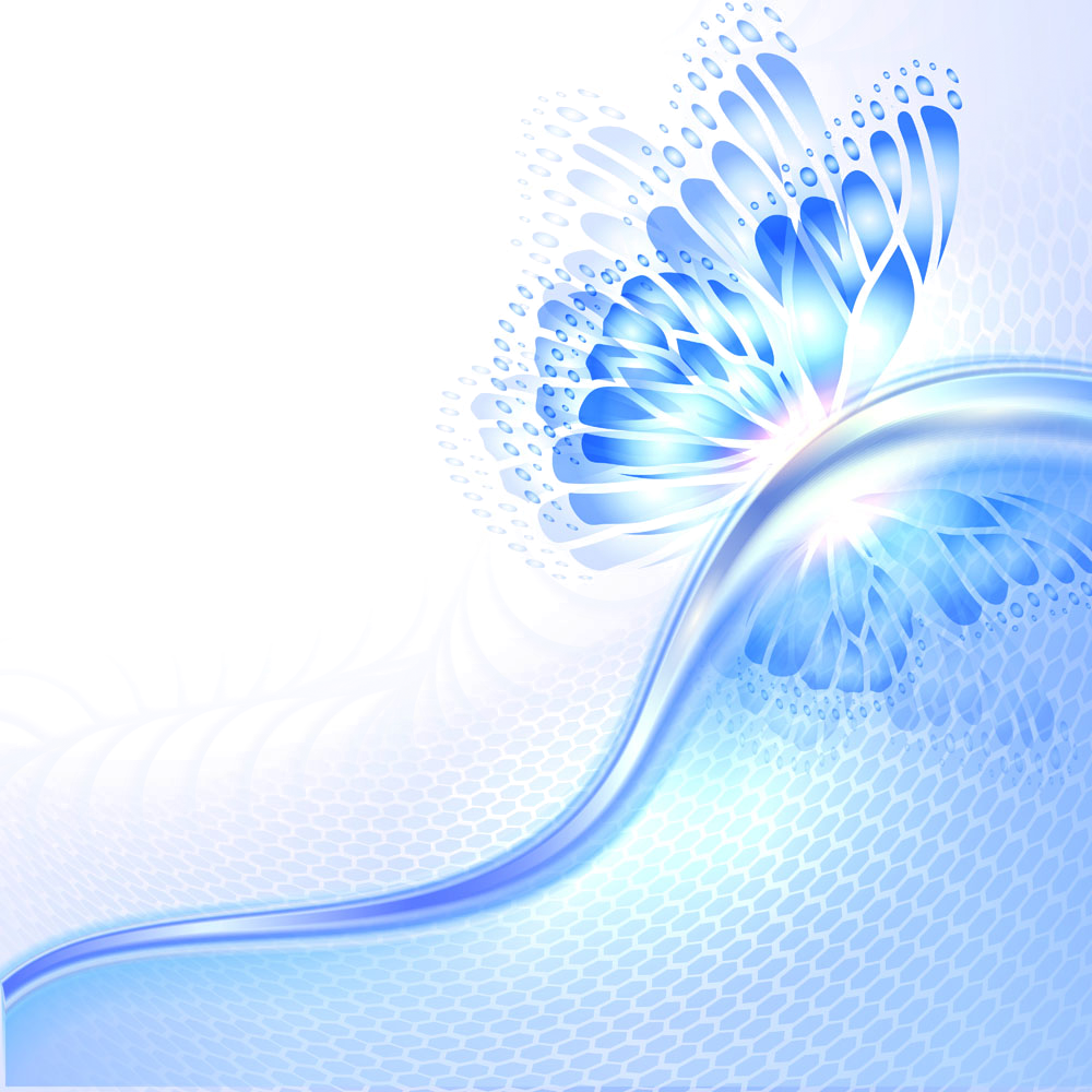 Butterfly Light Abstract Blue Wing Hq Image Free Png - Blue Background Butterfly (1000x1000), Png Download