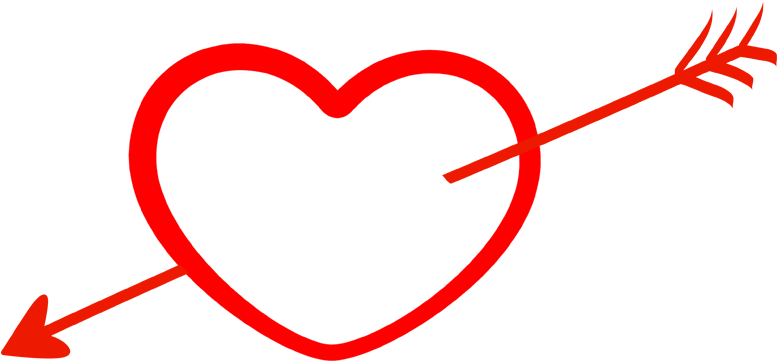 Heart With Arrow Png Transparent - Heart With Arrow Png (1000x824), Png Download