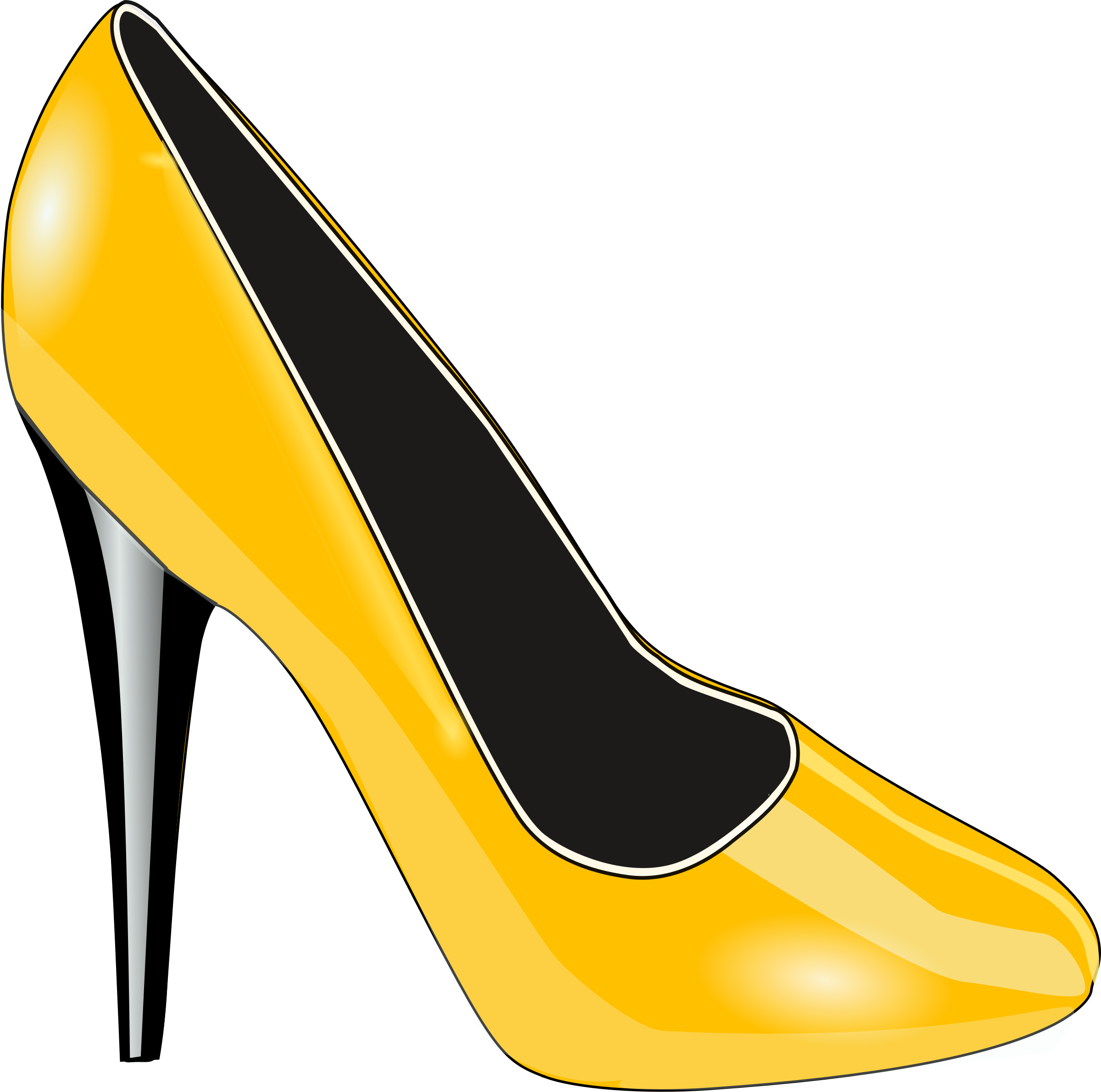 Gold Shoe Vector Clipart Image - Salto Alto Dourado Png (2400x2380), Png Download