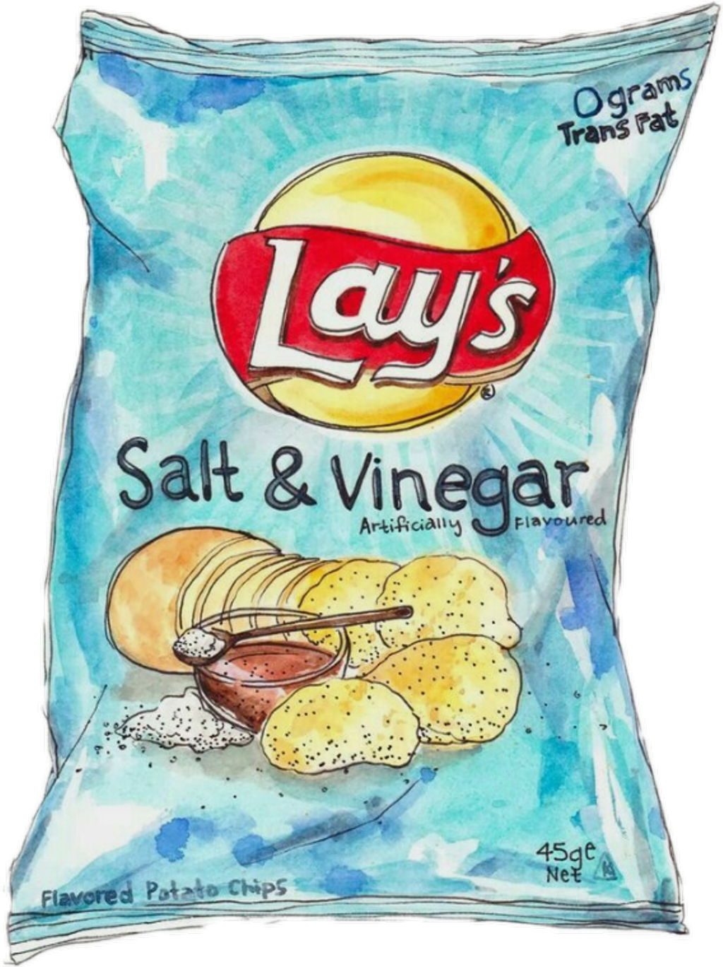 Report Abuse - Drawing Of Lays Chips (1024x1368), Png Download