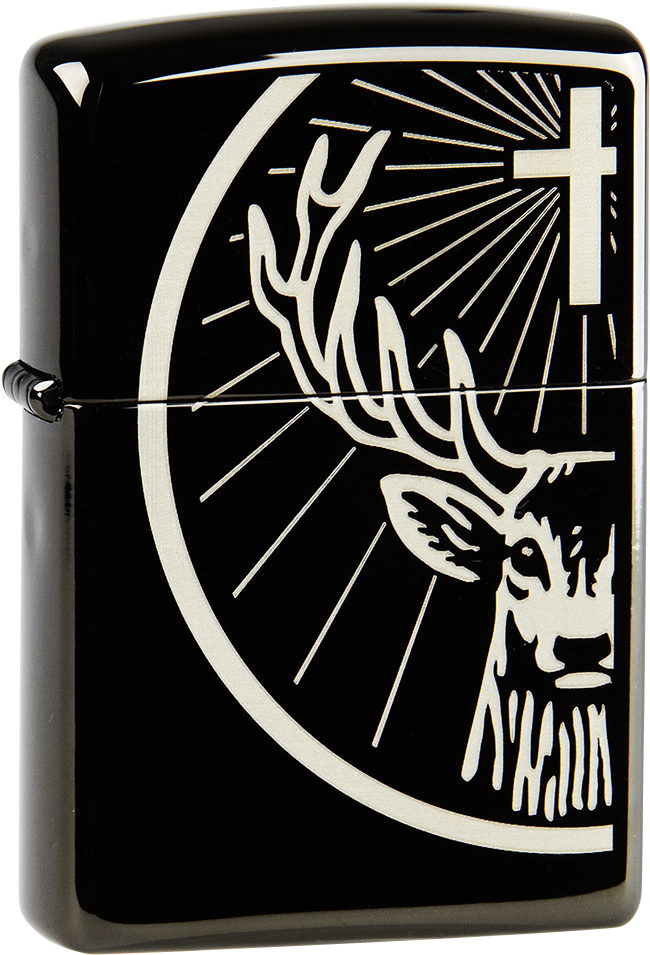 Deer Head Zippo Lighter Even In Wet And Windy Weather, - Jägermeister Sticker (1000x1000), Png Download
