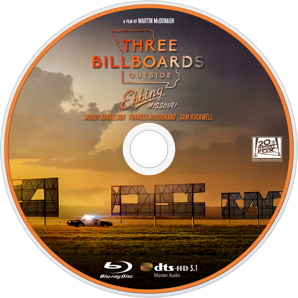 Three Billboards Outside Ebbing, Missouri Bluray Disc - Three Billboards Outside Ebbing Missouri Dvd (1000x1000), Png Download