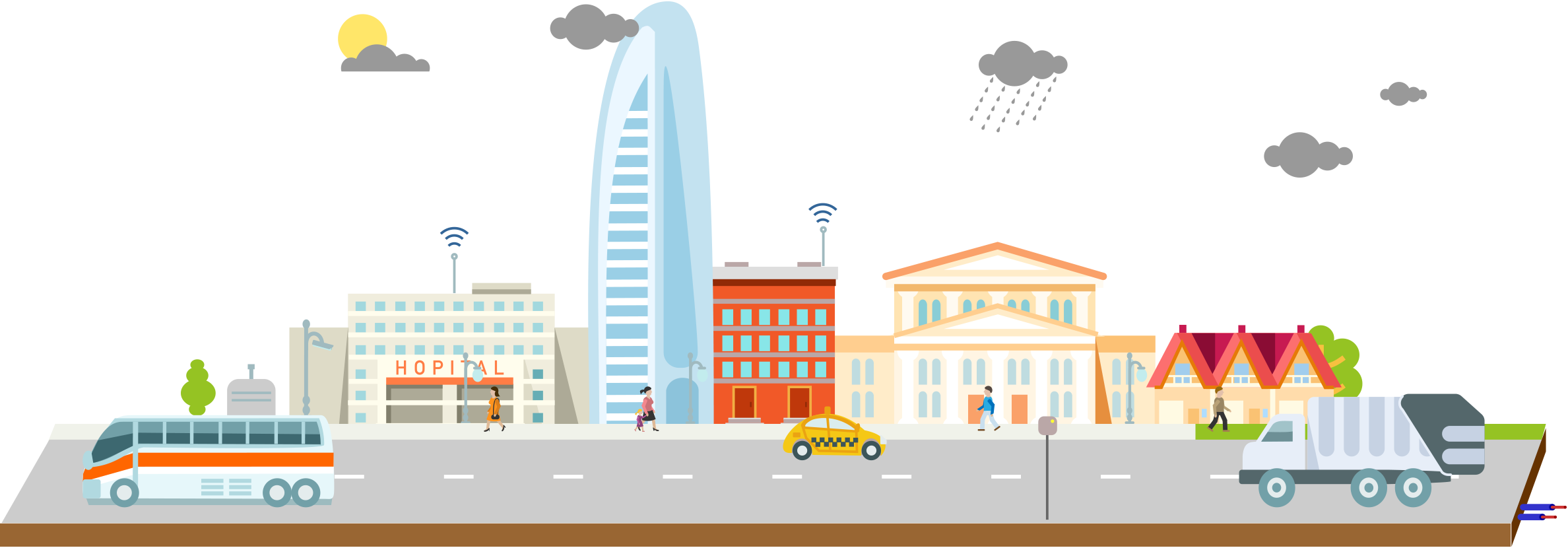 City - Commercial Building (2376x830), Png Download