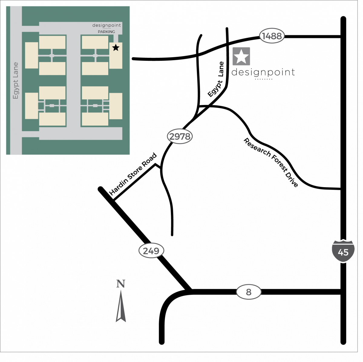 From I 45n Take The Fm 1488 Exit, Go West On Fm 1488, - Diagram (1200x1197), Png Download