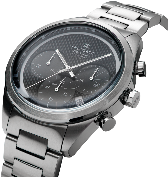 Cult Chrono / Black Dial Steel Bracelet - Analog Watch (750x750), Png Download