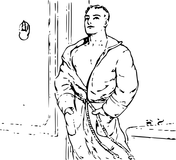 Original Png Clip Art File Outline Man In Robe Svg (600x546), Png Download