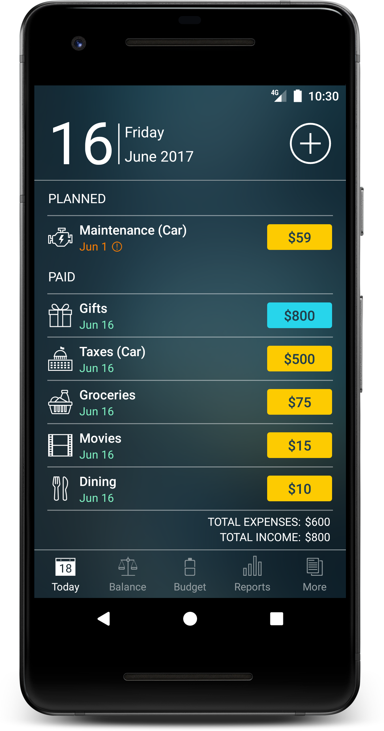 Money Pro - Today View (1370x2534), Png Download