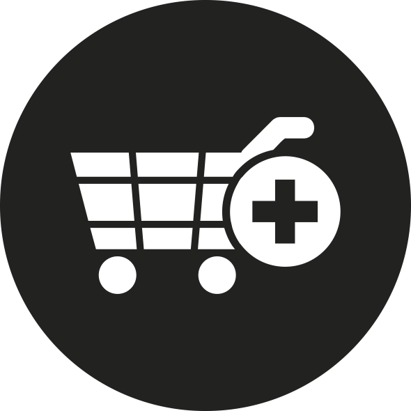 Shopping Logo Black And White (590x590), Png Download