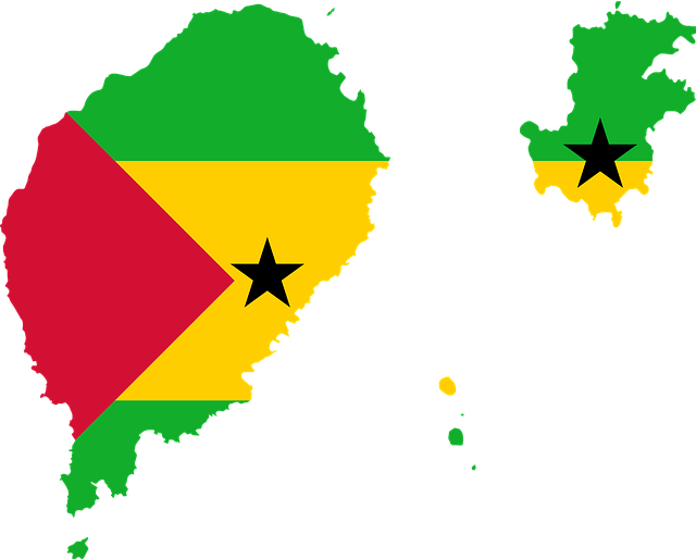 Sao Tome And Principe Flag Map (640x514), Png Download